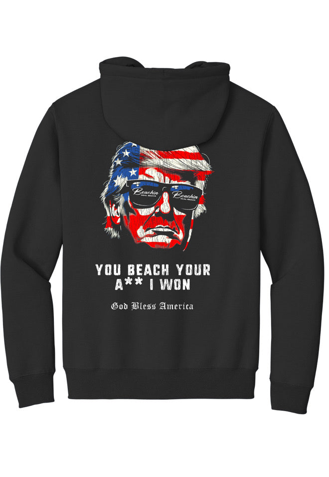 BEACH YOUR ASS TRUMP Zip Up Hoodie