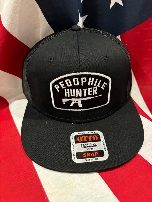 PEDOPHILE TRUCKER HAT BLACK & WHITE