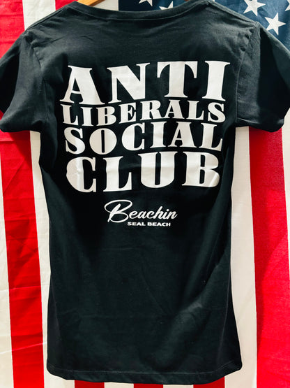 ANTI LIBERALS WOMEN'S Fitted V-neck Shirt