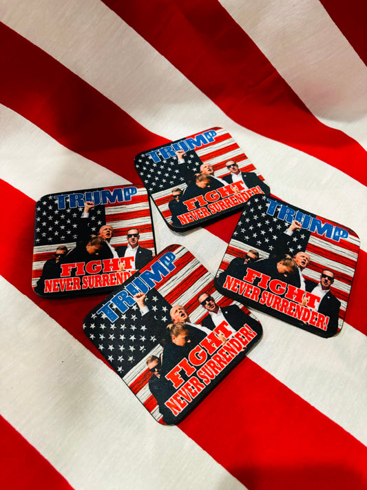 FIGHT TRUMP COASTERS set of 4